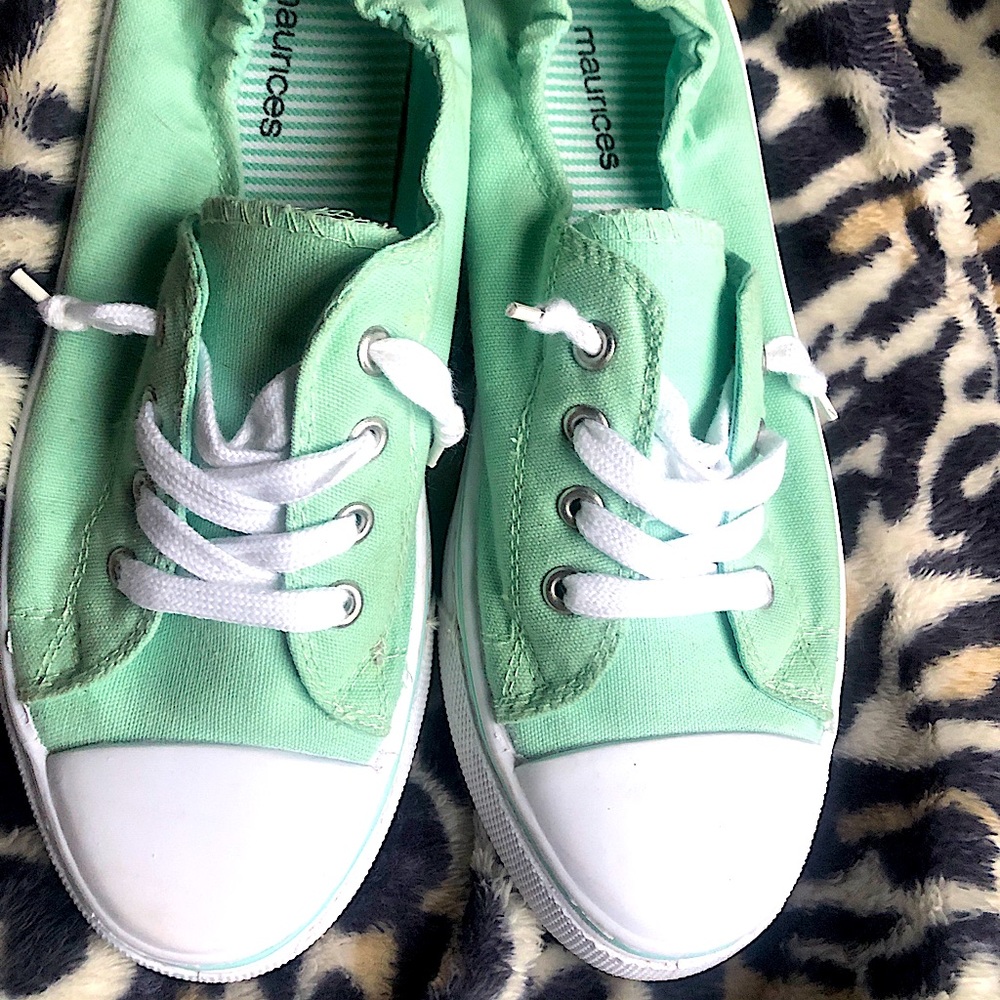 Mint green sneakers